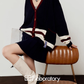 V-Neck Knit Cardigan/A-Line Mini Skirt LLA0579