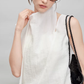 French Ribbon Sleeveless Top / Irregular Tulip Hem Skirt TEO0010