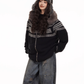 Fur Hood Retro Knit Cardigan FEC0002