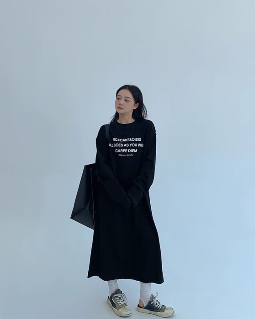 Logo Print Oversized Dress YLS0931