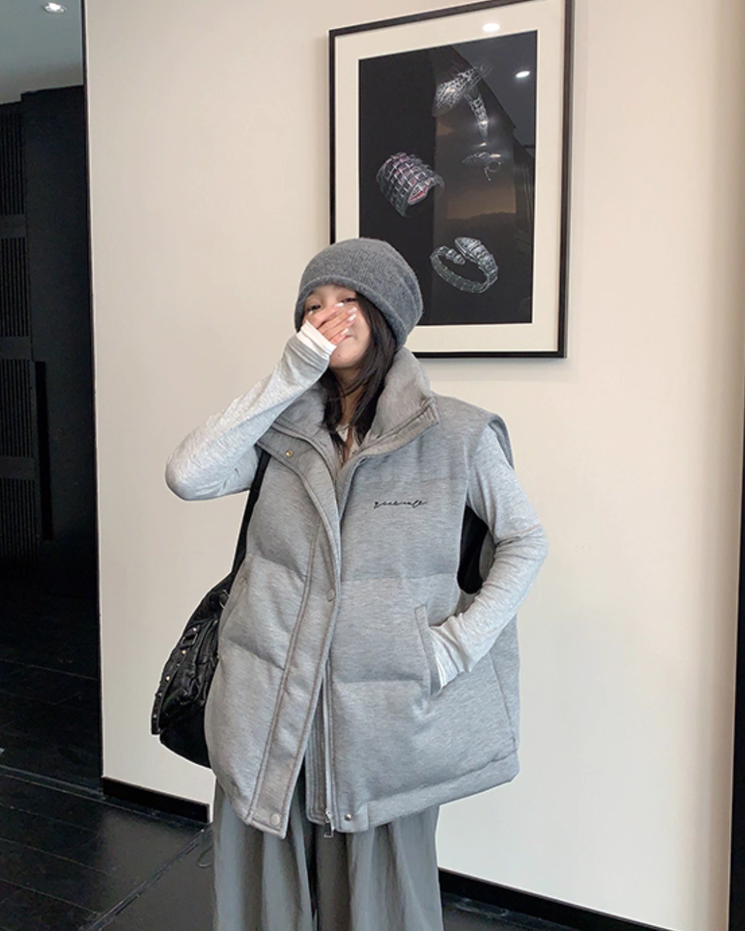 Stand Collar Cotton Down Vest YLS1012