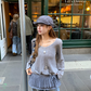 Knit Top / Mini Flare Skirt DEM0003