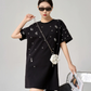Rhinestone T-shirt Dress FER0124