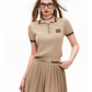 Polo Rib Knit Top / Pleated Skirt MDB0001