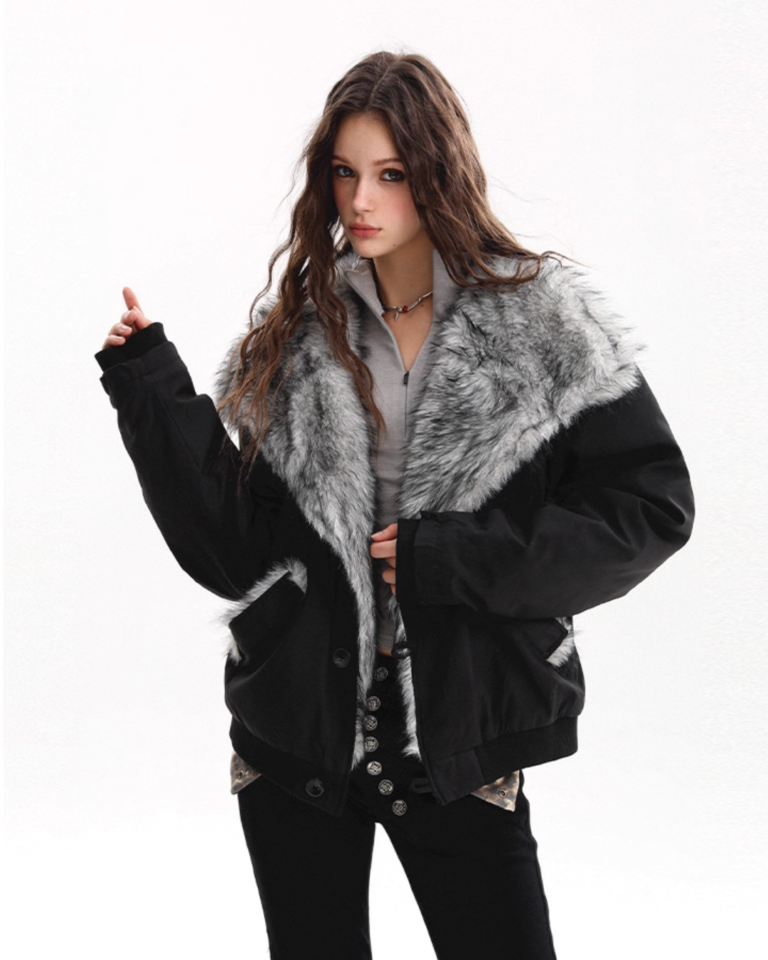 Big Collar Fleece Jacket BGS0040