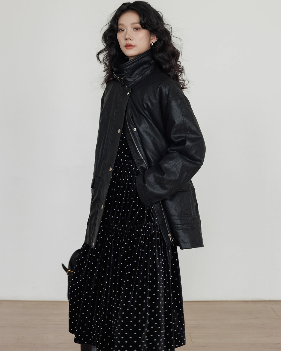 Lapel Leather Jacket VAS0174