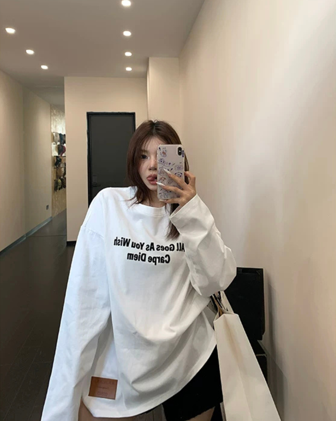 Logo Oversized Long-Sleeve T-Shirt YLS1061