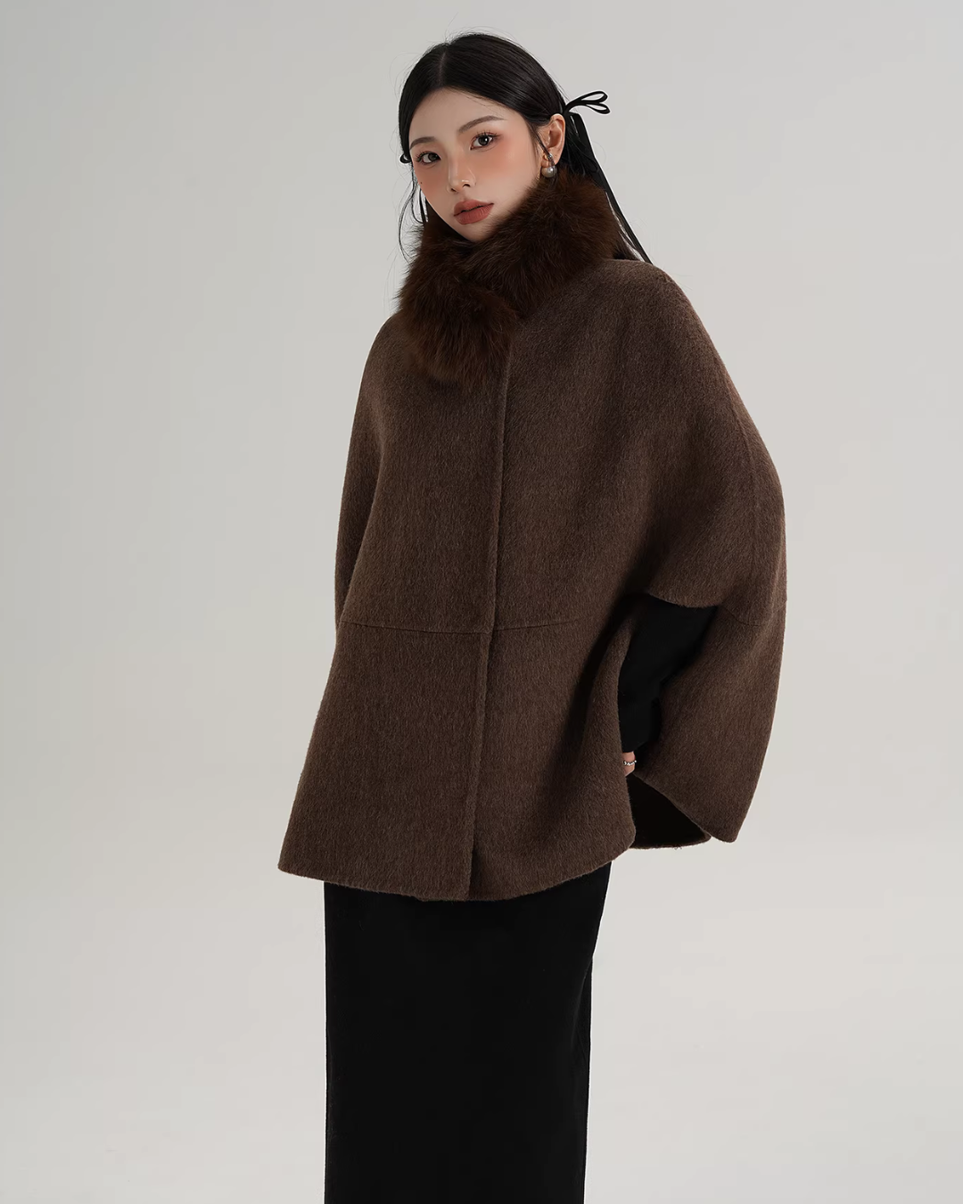 Fur Muffler Cape Coat SRS0402