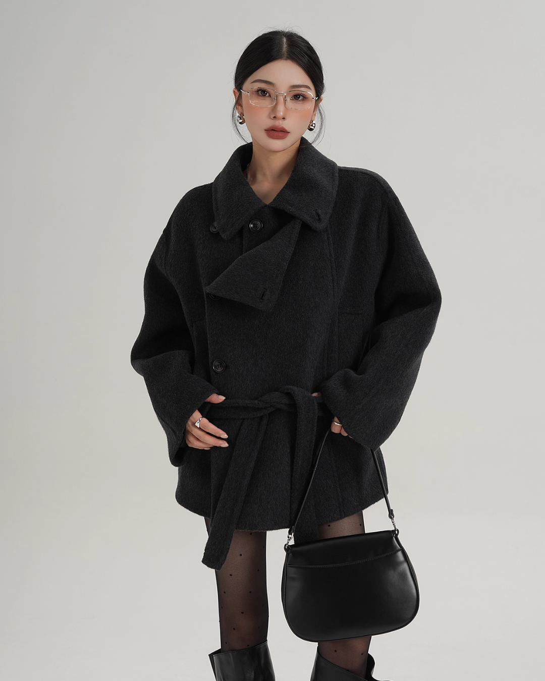 Stand Collar Wool Trench Coat SRS0376