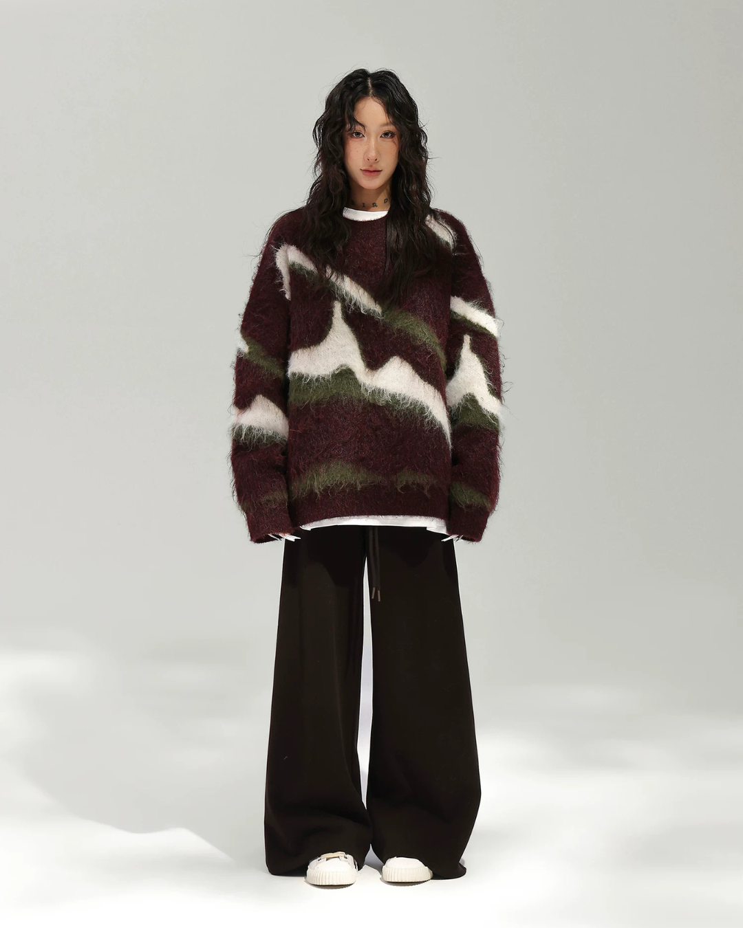 Mohair Jacquard Knit Sweater ACS0387