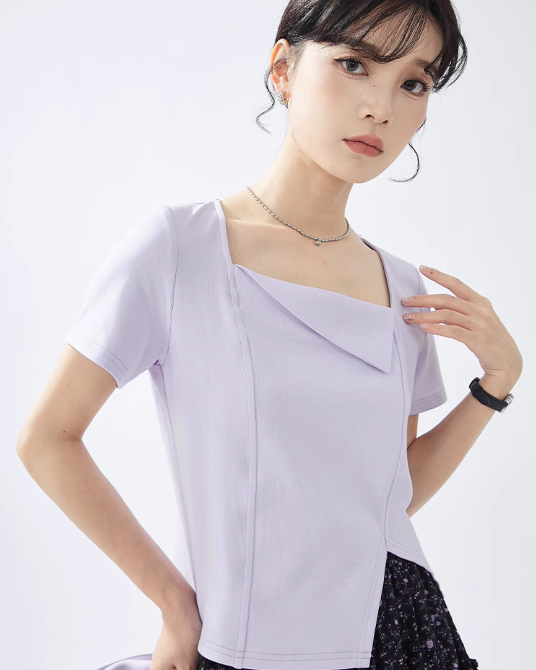 Square Short Sleeve Tops GIR0006