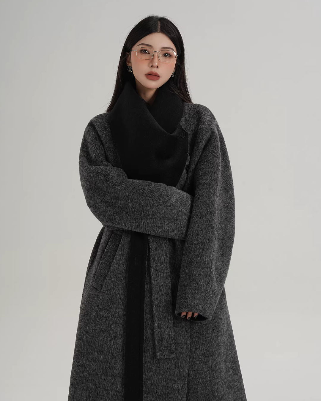 Scarf Design Long Wool Coat SRS0409