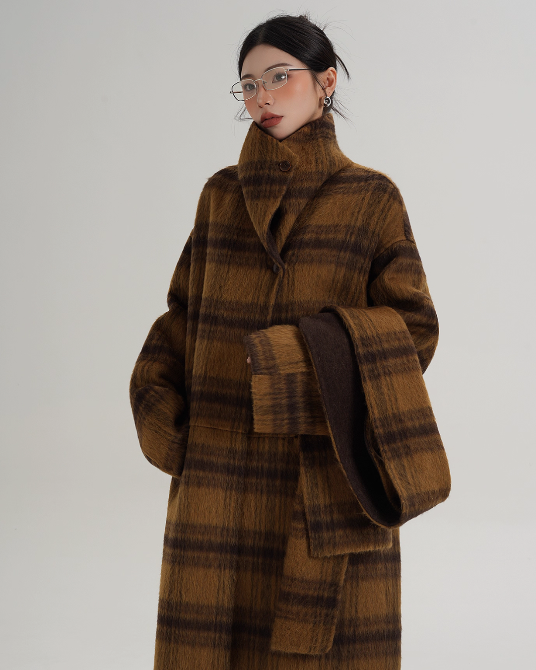 Plaid Long Wool Coat SRS0390