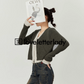 Layered Style Cropped Knit Cardigan LLA0408