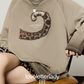Vintage Printed Long-Sleeve T-Shirt / Leopard Skirt LLA0663