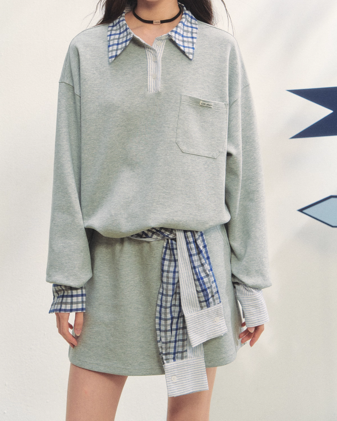 Paid Collar Polo Knit / Mini Skirt ASG0072