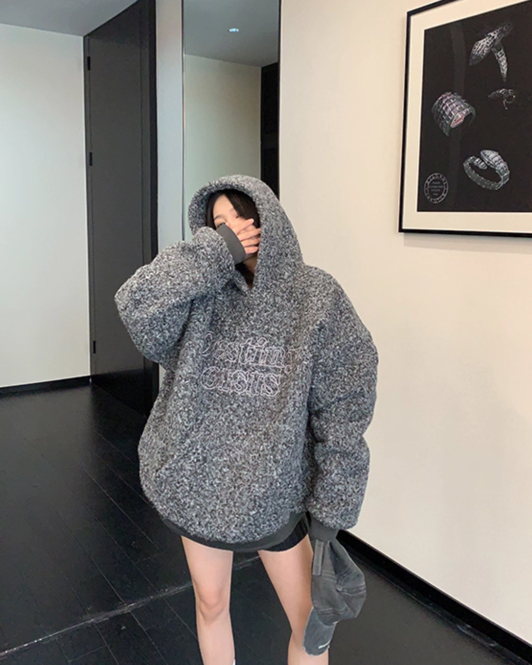 Retro Tweed Pullover Hoodie YLS1013