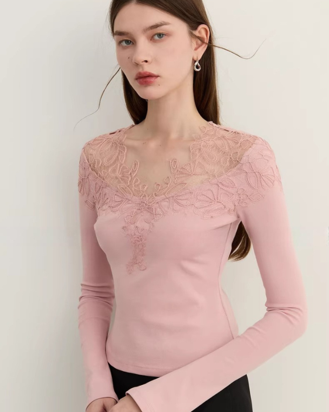 Lace French Long-Sleeve Dress DPY0080