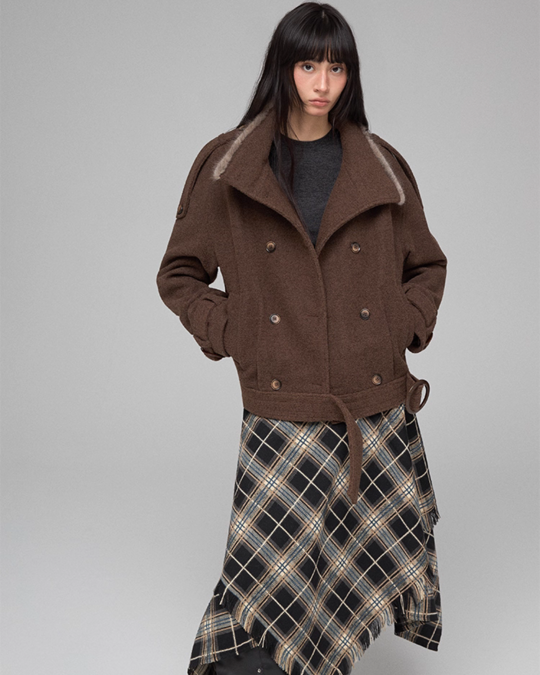 Stand Collar Short Jacket TRK0002