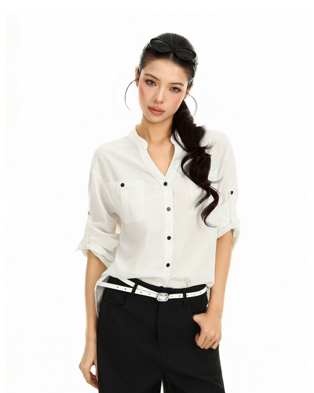 Rolled Cuff Sleeve Shirt  BGS0055
