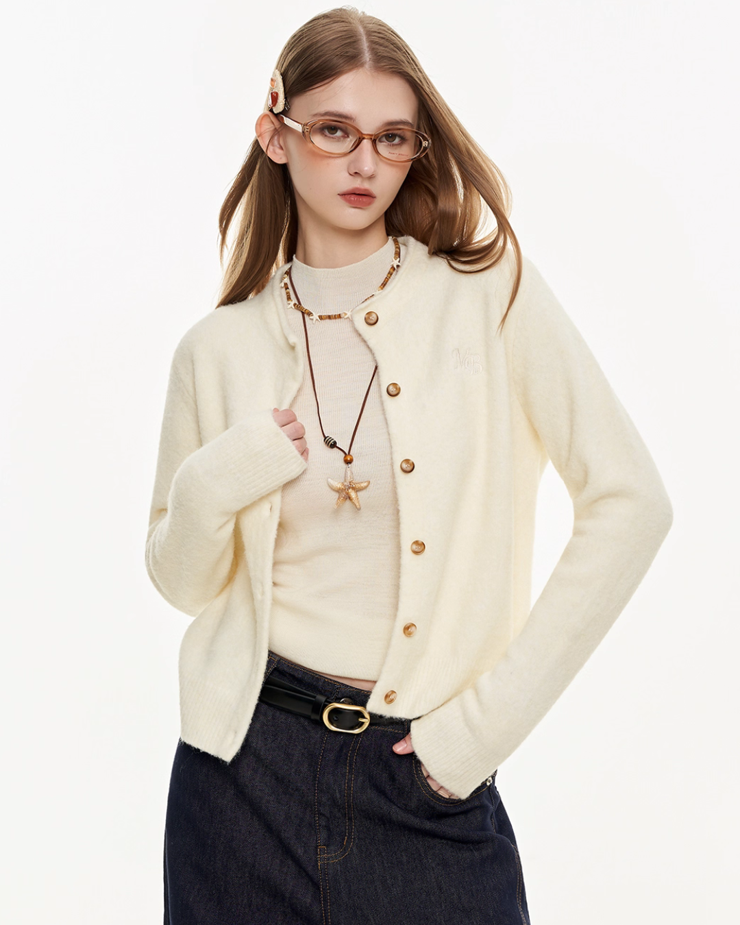 Round Neck Knit Cardigan MDB0009