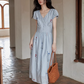 V-Neck Floral Flare Dress SMS0005