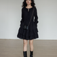 Round Neck Linen Long Sleeve Dress VAS0152