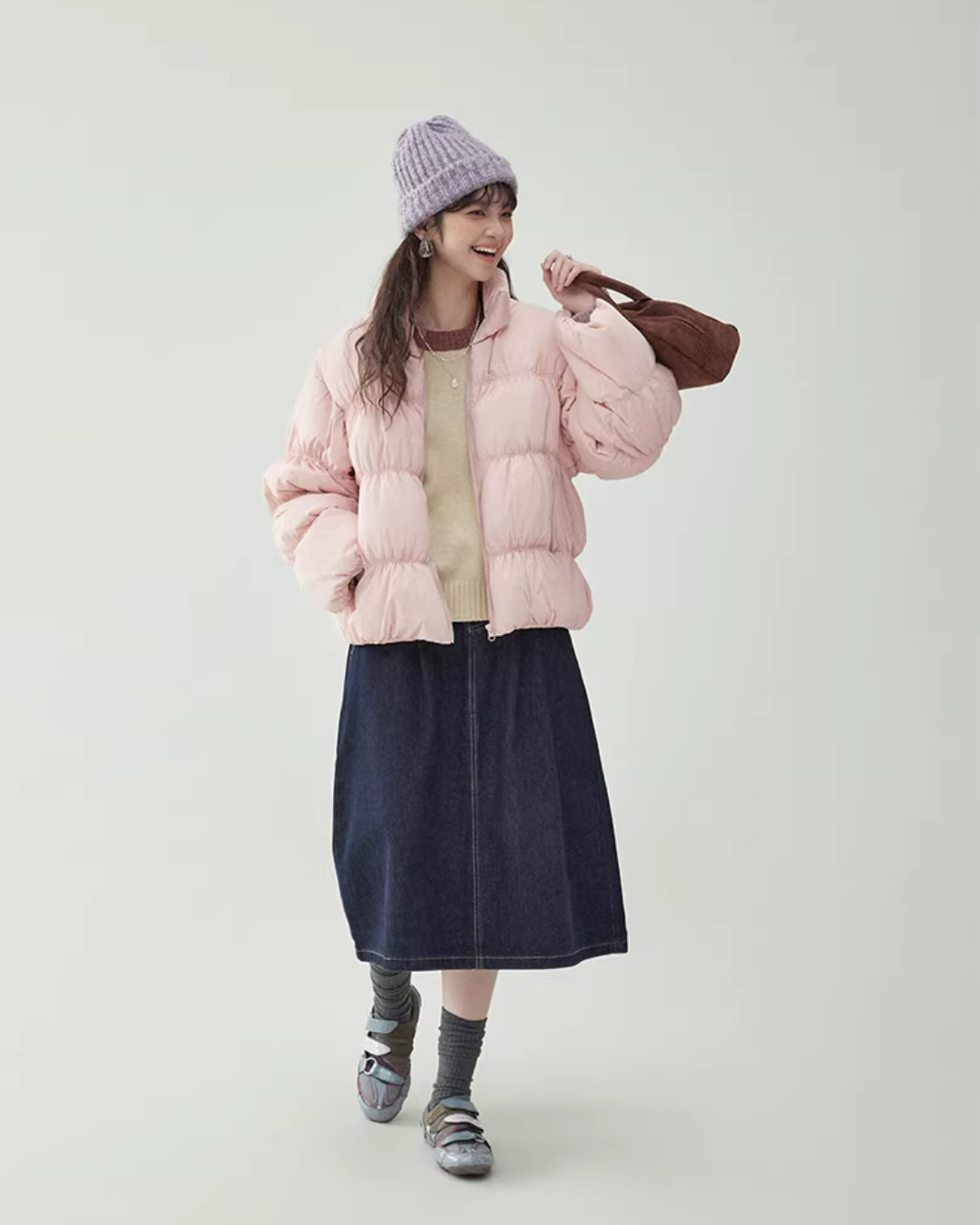 Stand Collar Fluffy Down Jacket AMU0043