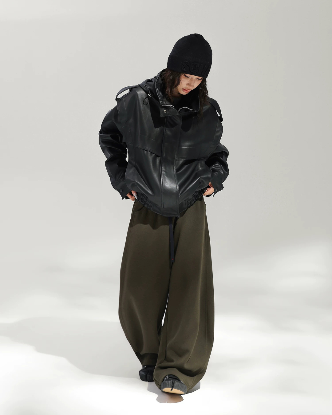 Layered Design Wide Sweatpants ACS0391