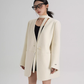 Collarless Wool Coat with Choker SRS0393