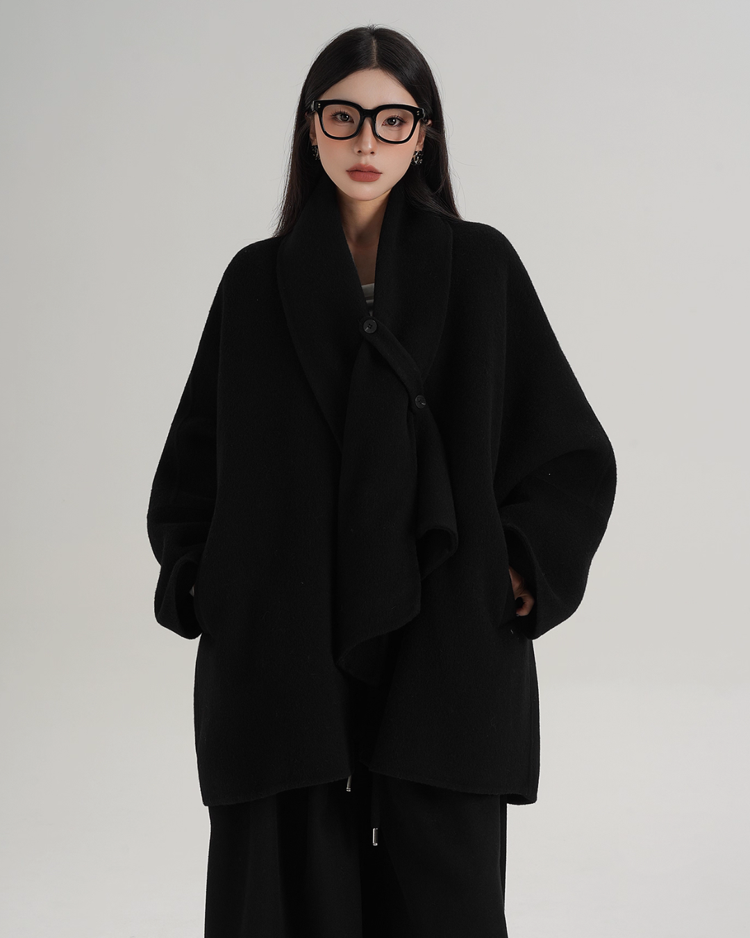 Collarless Wool Coat SRS0367