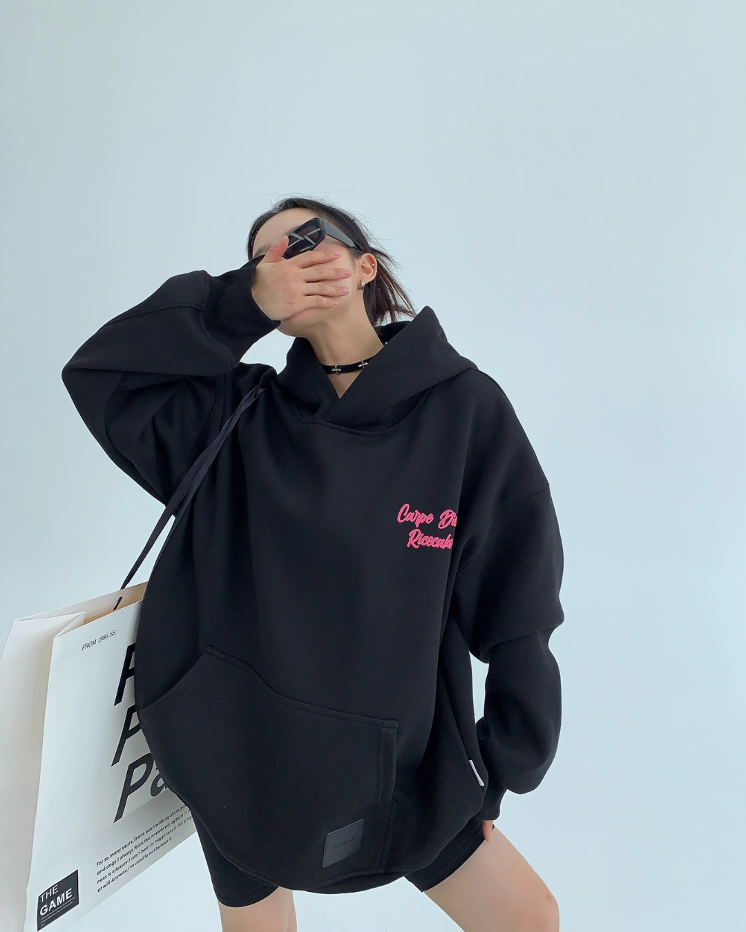 Pink Logo Pullover Hoodie YLS0697