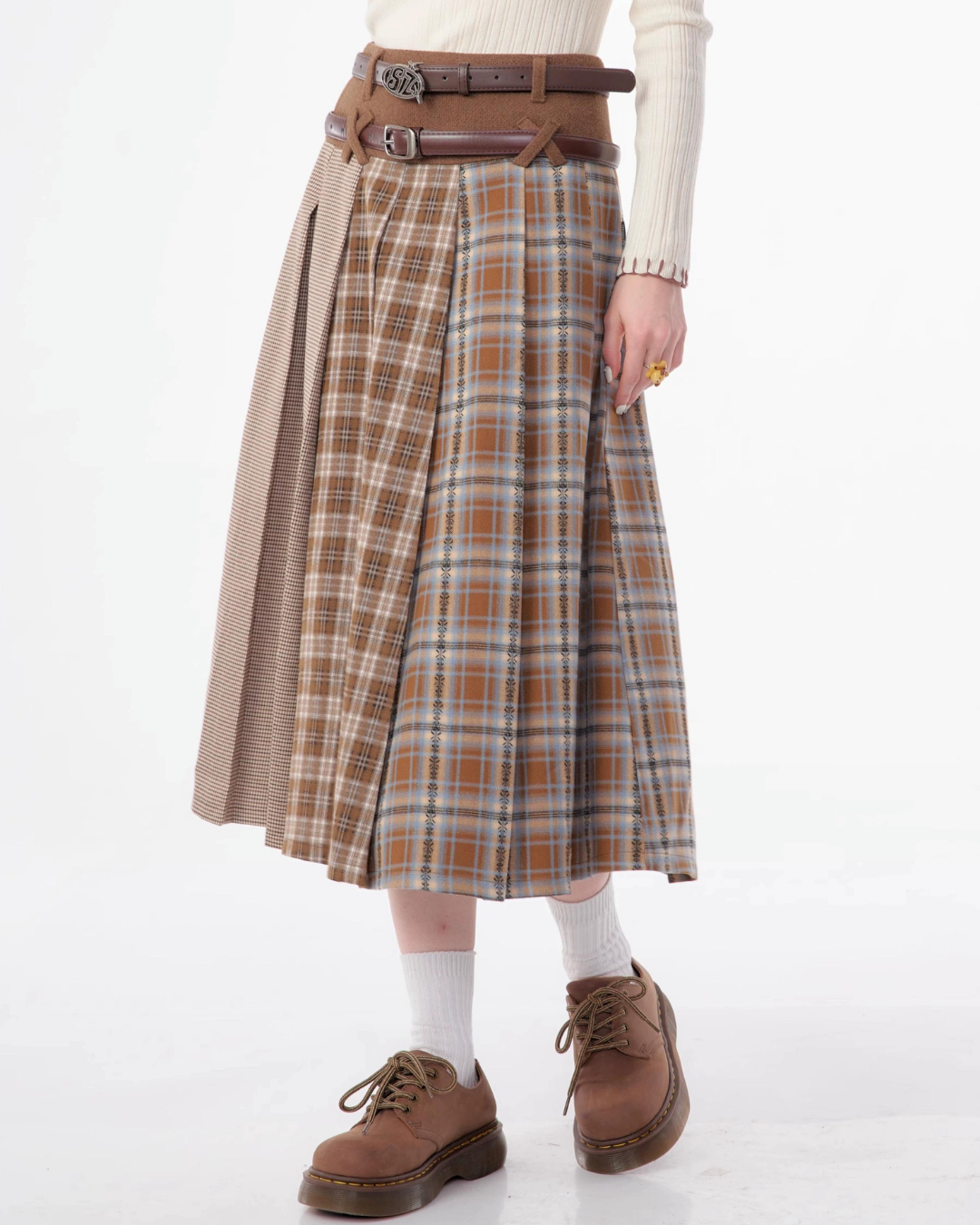 Retro Plaid Pleated Skirt ZZF0328