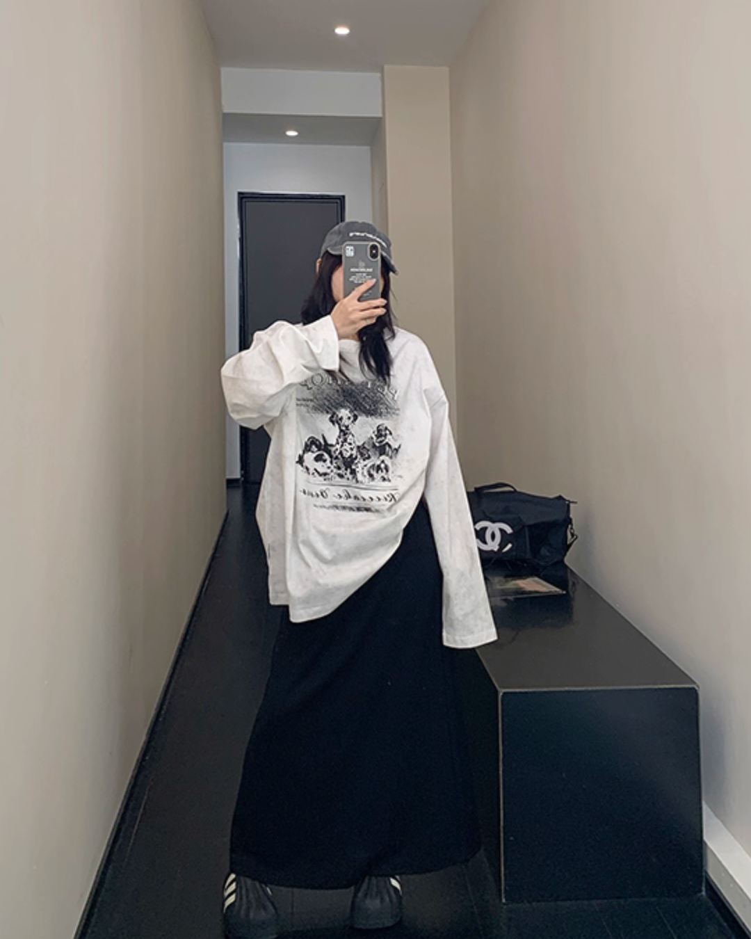 Dog Print Loose Long Sleeve T-Shirt YLS0913