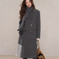 Scarf Collar Double Breasted Wool Coat WDB0003