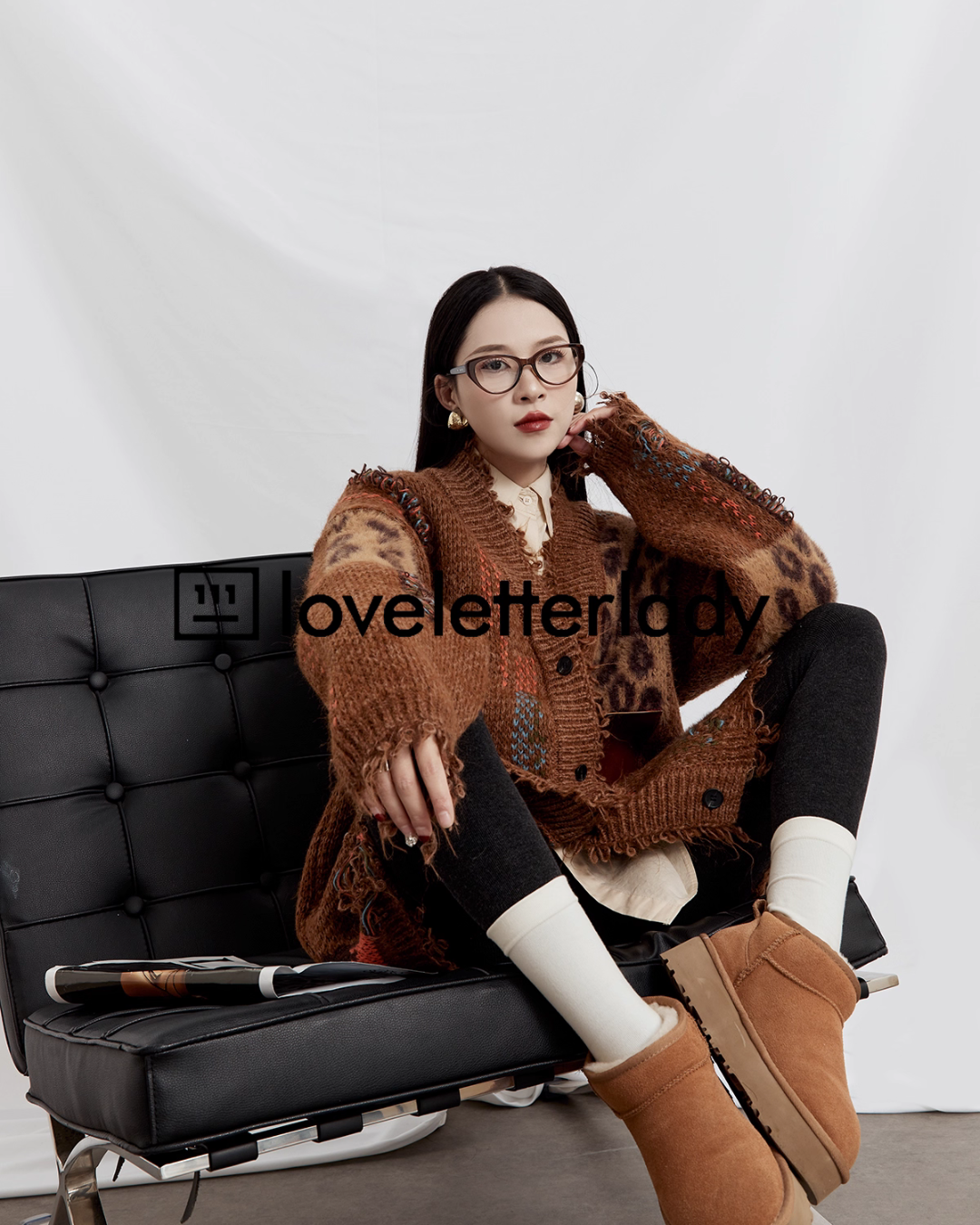 V-Neck Random Knit Cardigan LLA0537