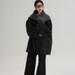 Hood Scarf Mid Length Wool Coat SRS0358