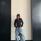 High-Neck Hooded Zip-Up Hoodie YLS1057