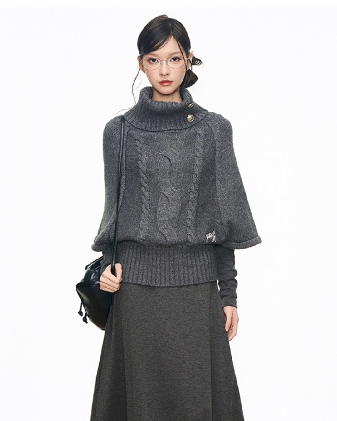 High-Neck Knit Top / Mini Skirt / Tight Long Dress / High-Neck Long Sleeve T-Shirt WEO0070