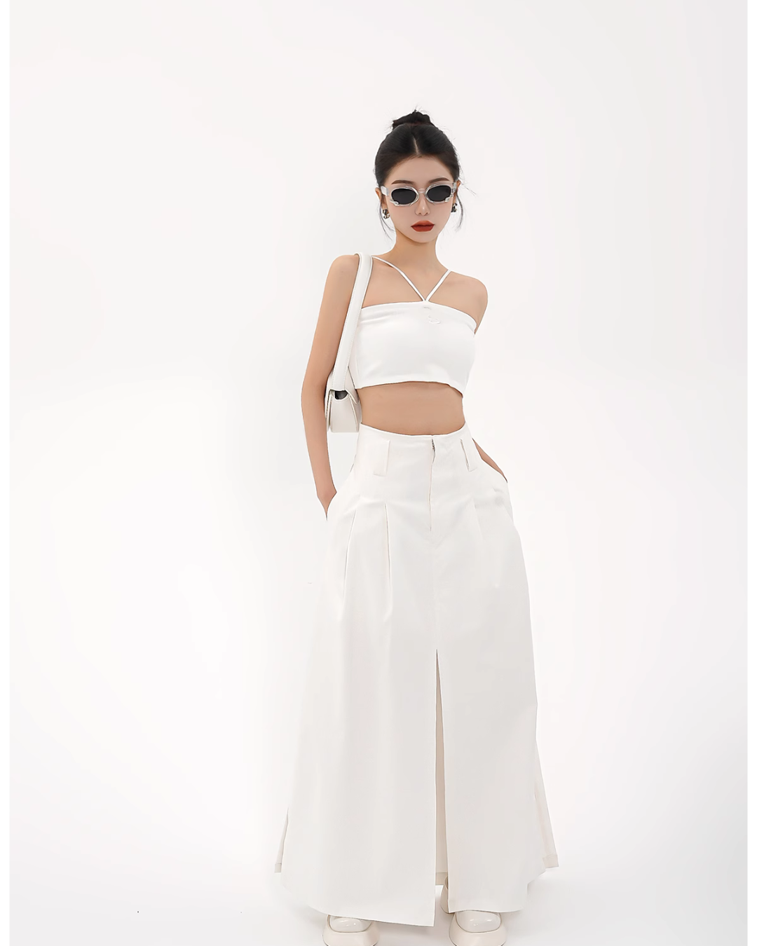 High Waist Slit Long Skirt SRS0278