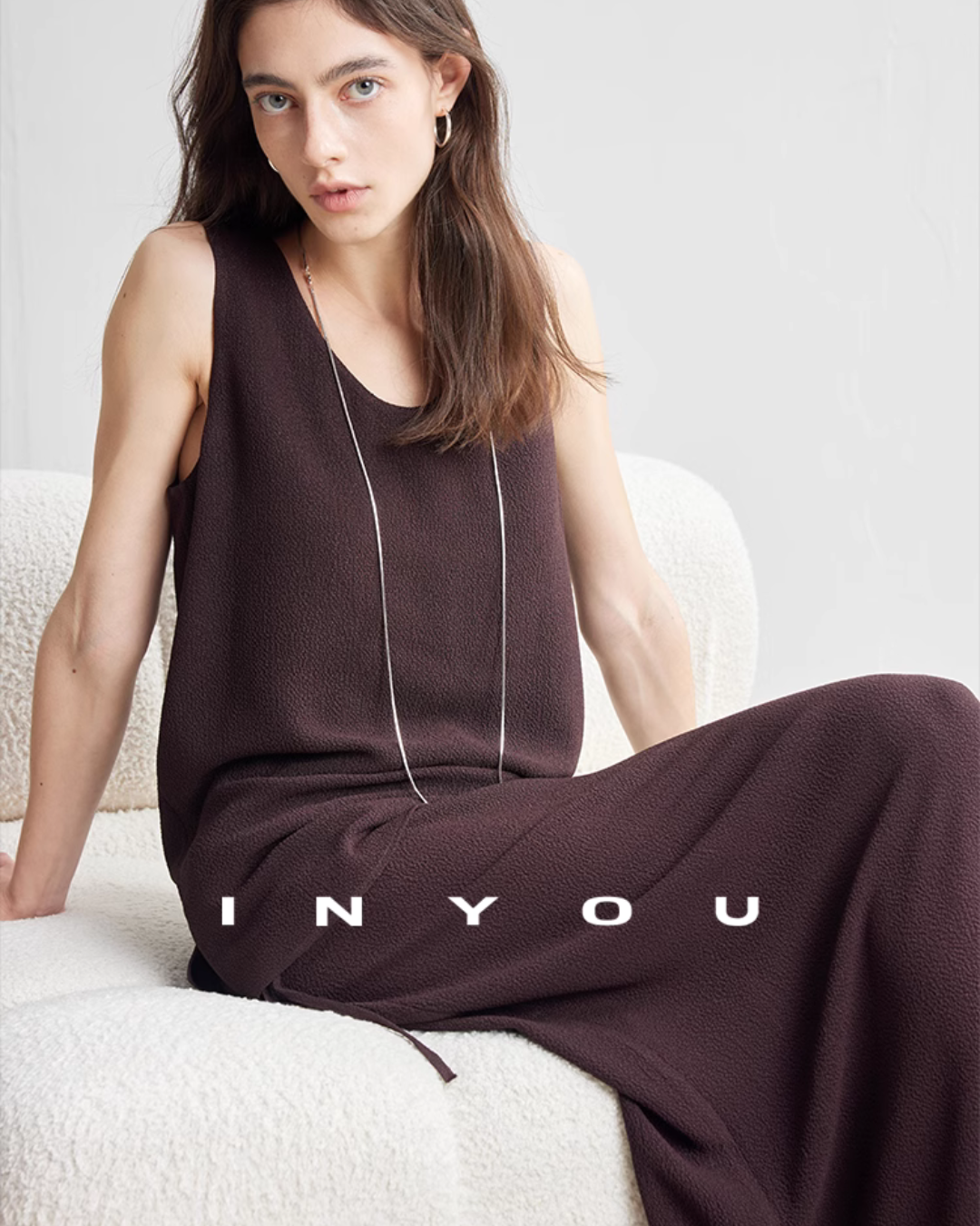 U-Neck Camisole Top / Loose Long Skirt IWY0011