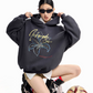 Flower Motif Loose Hoodie ICM0076