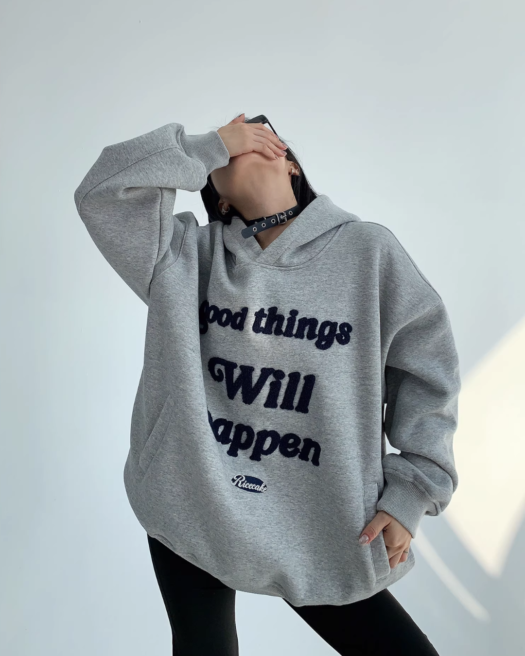 Logo Embroidered Sweatshirt Hoodie YLS0689