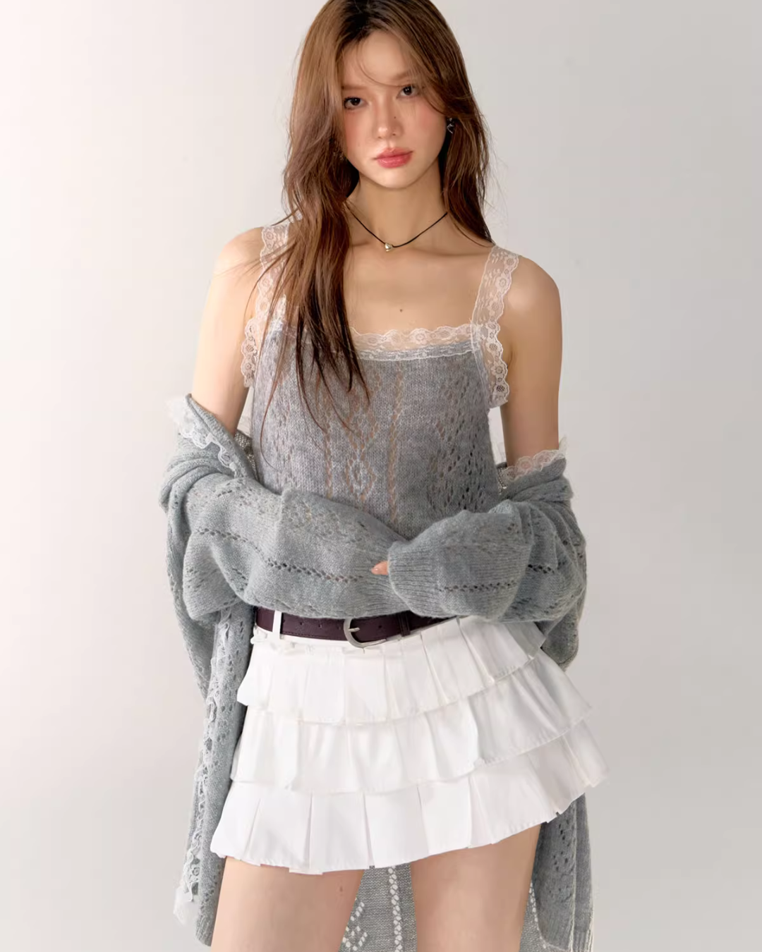 Lace Knit Cardigan / Lace Knit Camisole ASG0063