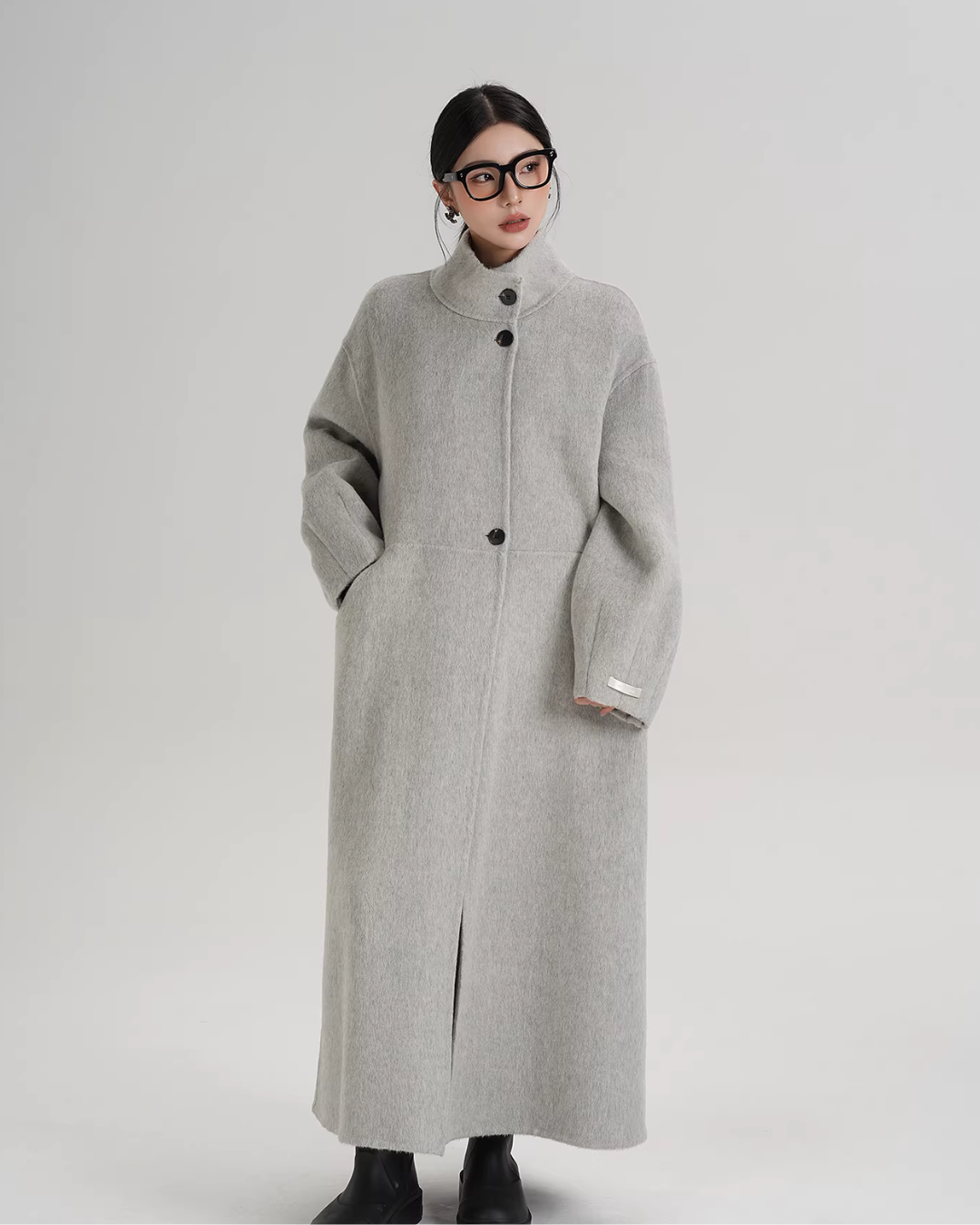Mock Neck Long Coat SRS0413