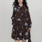 Retro Flower Print Dress VAS0184