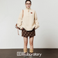 Half-Zip Knit Top / Checkered Skirt / Pleated Skirt LLA0530