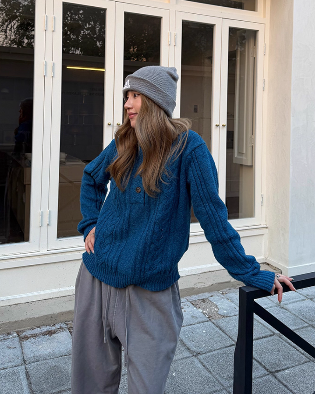 Half-Button Cable Knit CYE0084