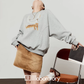 Necklace Design Knit Top/Denim Belt Skirt LLA0586