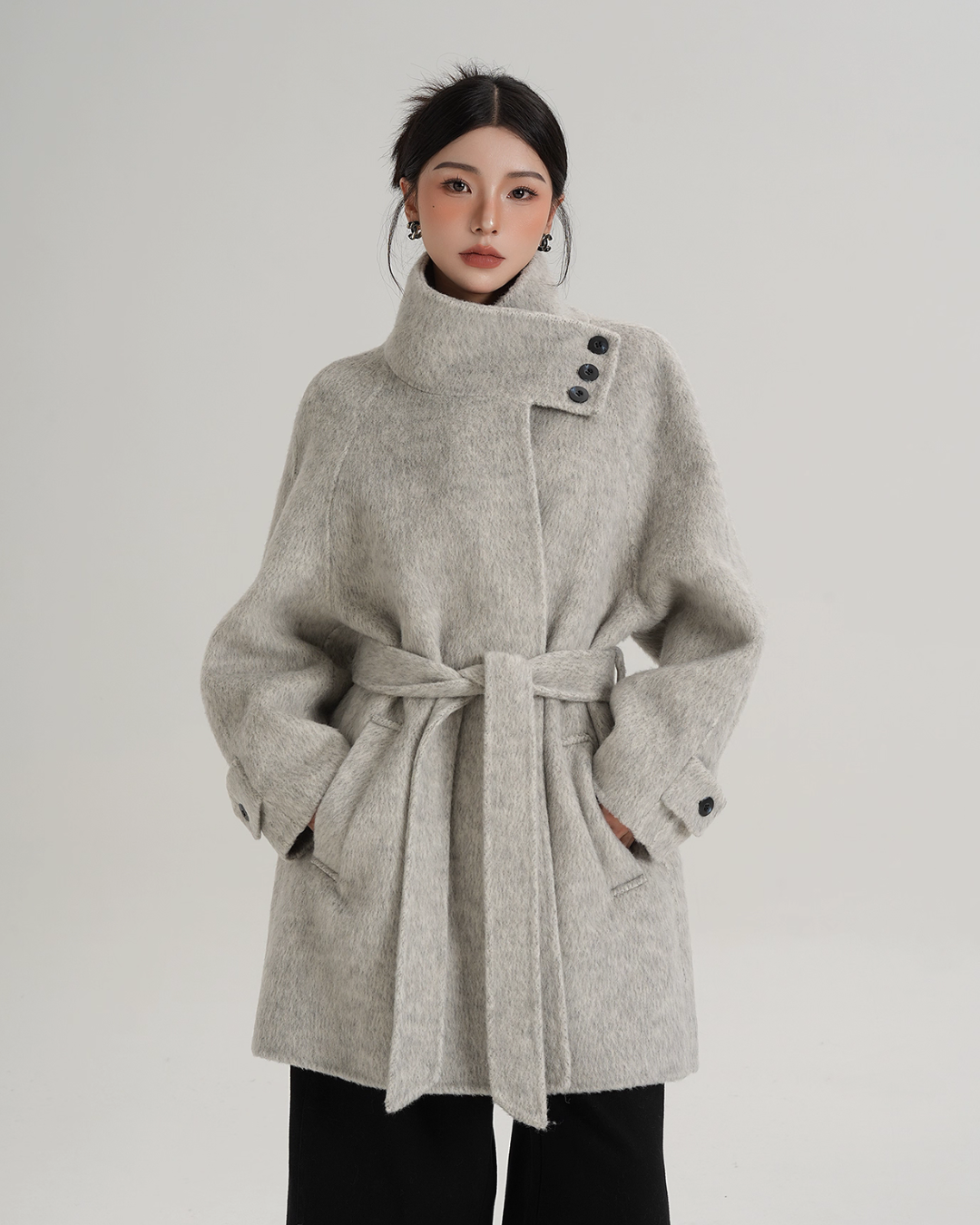 Stand Collar Wool Coat SRS0364